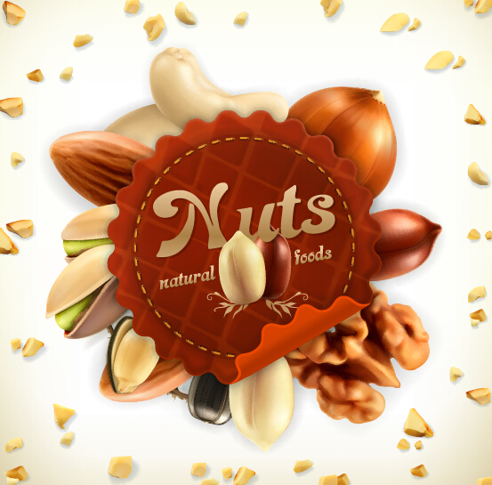 Nuts vector label 02 Nuts vector label 02