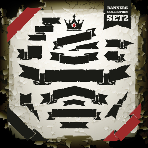 Origami banners grunge vector