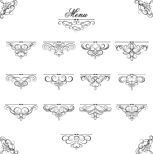 Ornaments calligraphy vintage vectors 01