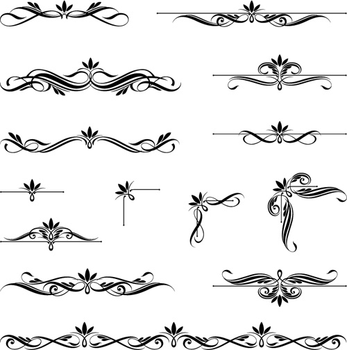 Ornaments calligraphy vintage vectors 02 Ornaments calligraphy vintage vectors 02