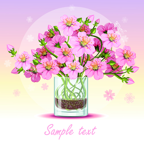 pink glass cup flower 