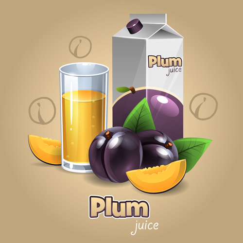 Plum juice packaging with cup vecotr Plum juice packaging with cup vecotr