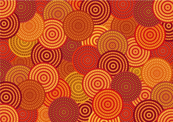 Retro circular pattern seamless vectors