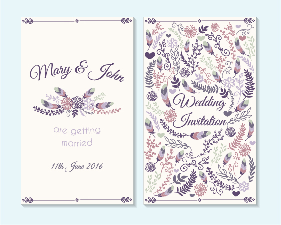 wedding simple invitation floral card 
