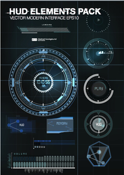 Vector modern Infographics HUD elements vector 01 Vector modern Infographics HUD elements vector 01