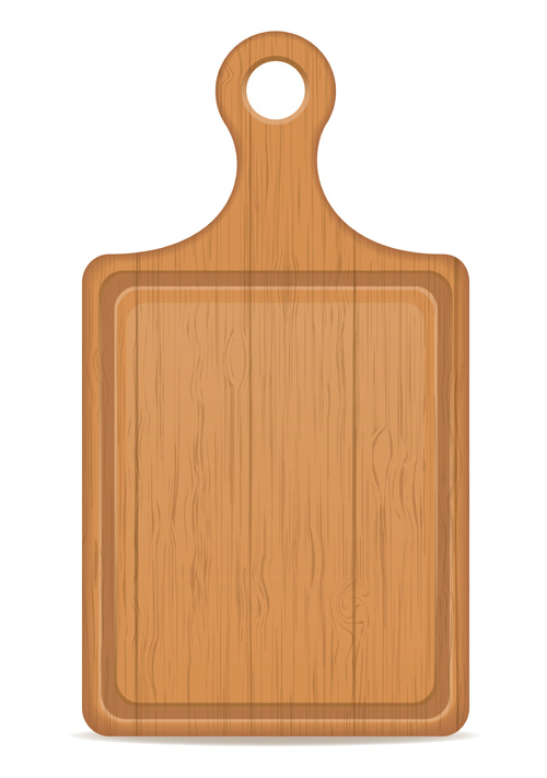 Wooden cutting board vector design set 04 Wooden cutting board vector design set 04