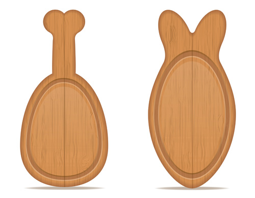 Wooden cutting board vector design set 13 Wooden cutting board vector design set 13