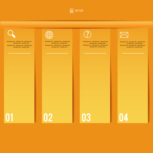 yellow infographic business banners 