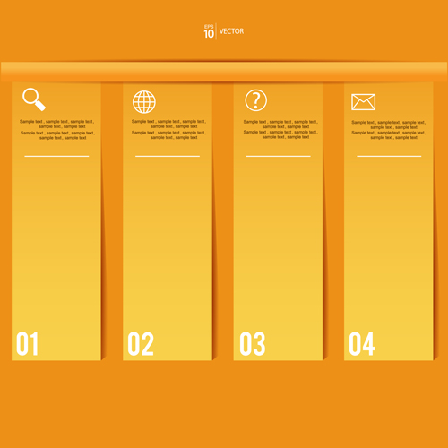 Yellow business infographic banners vector Yellow business infographic banners vector