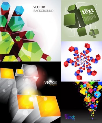 Cool cube background modern vector