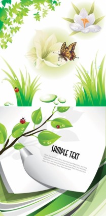 Green natural background with flower vector graphics Green natural background with flower vector graphics