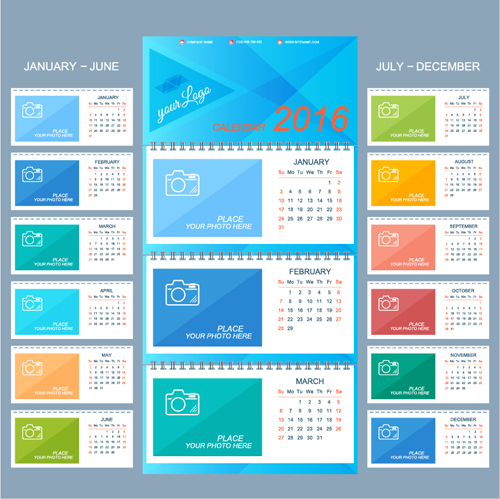 2016 desk calendar template vectors set 16 2016 desk calendar template vectors set 16