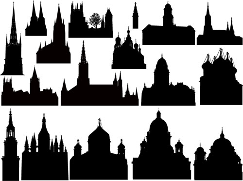 Ancient castle silhouetter vector 02 Ancient castle silhouetter vector 02