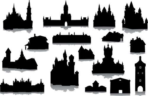 Ancient castle silhouetter vector 03 Ancient castle silhouetter vector 03