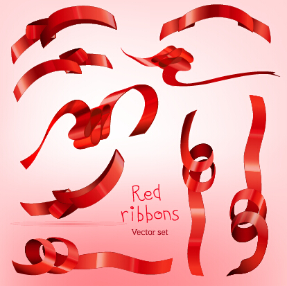 Beautiful red ribbon set 01 Beautiful red ribbon set 01