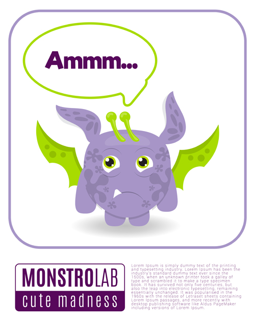 Cartoon madness monster with text box vector 05 Cartoon madness monster with text box vector 05