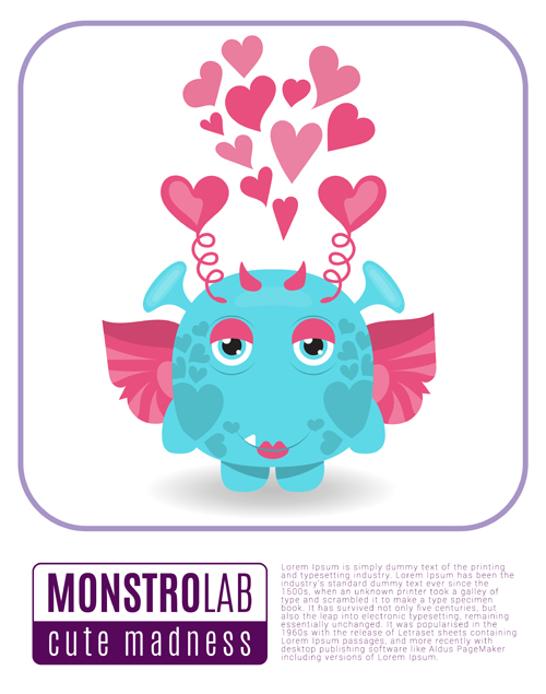 Cartoon madness monster with text box vector 11 Cartoon madness monster with text box vector 11