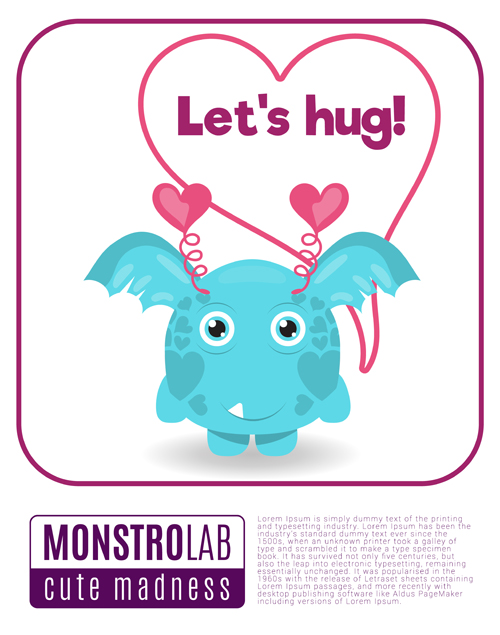 Cartoon madness monster with text box vector 12 Cartoon madness monster with text box vector 12