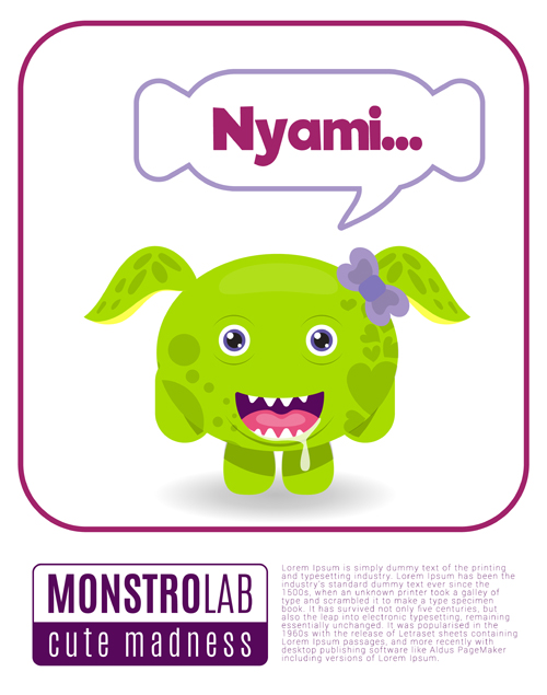 Cartoon madness monster with text box vector 14 Cartoon madness monster with text box vector 14