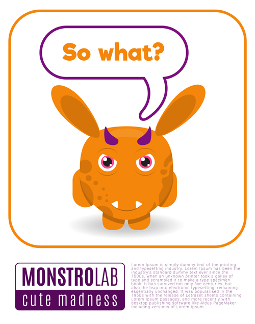 Cartoon madness monster with text box vector 16 Cartoon madness monster with text box vector 16