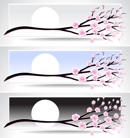 Cherry and sun design vector banners Cherry and sun design vector banners