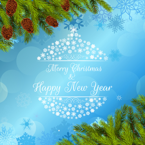 Christmas background with pine branches vector graphics 01 Christmas background with pine branches vector graphics 01
