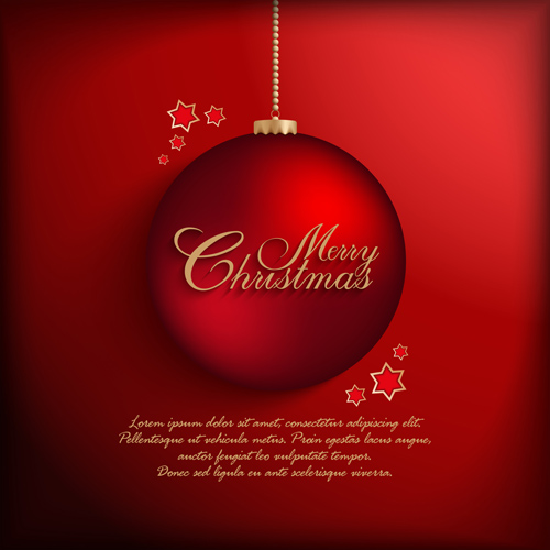 Christmas ball with stars card vector 04 Christmas ball with stars card vector 04