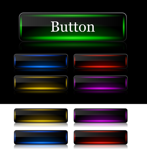 Colorful glass button web vector Colorful glass button web vector