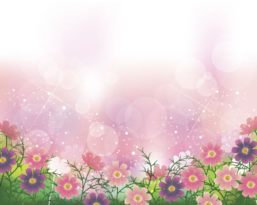 Cute flower with halation background vector 01 Cute flower with halation background vector 01