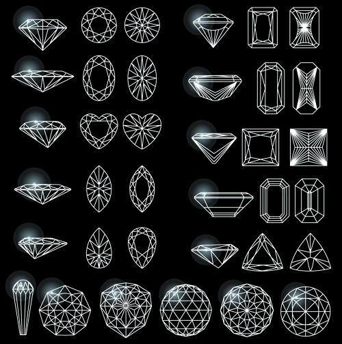 Diamonds outline design vector Diamonds outline design vector