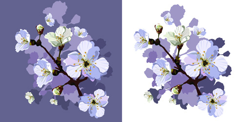 Drawn peach blossom creative vector Drawn peach blossom creative vector