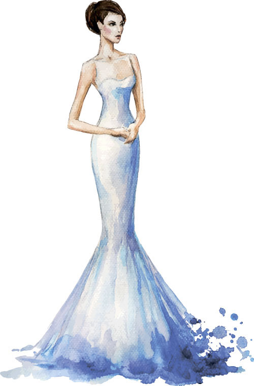 Hand drawn fashion women illustration vector 09 Hand drawn fashion women illustration vector 09