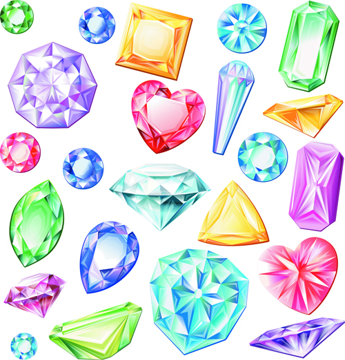 Shiny colored diamonds design vector 02 Shiny colored diamonds design vector 02