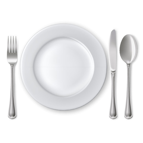 Tableware with empty plate vector 08 Tableware with empty plate vector 08