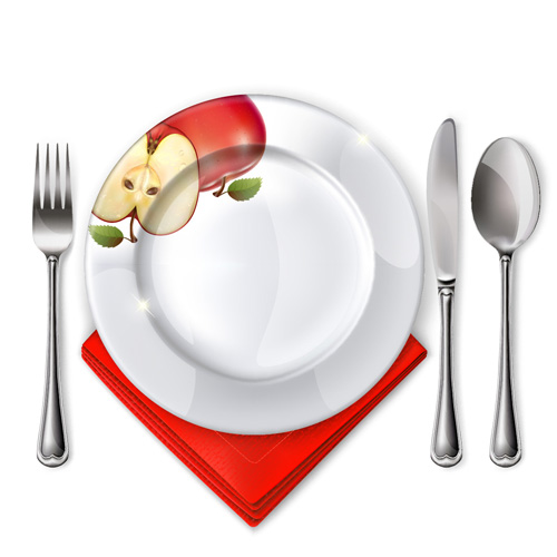 Tableware with empty plate vector 12 Tableware with empty plate vector 12
