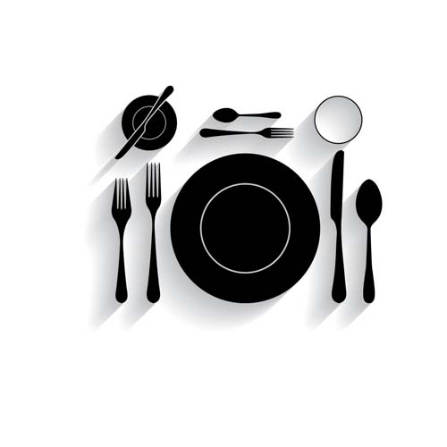 Tableware with empty plate vector 17 Tableware with empty plate vector 17