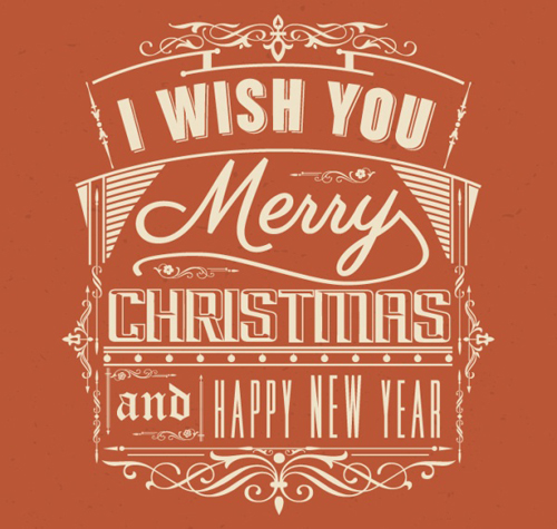 Vintage merry christmas with new year labels vector Vintage merry christmas with new year labels vector
