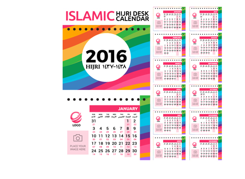 2016 desk calendar template vectors set 05 2016 desk calendar template vectors set 05