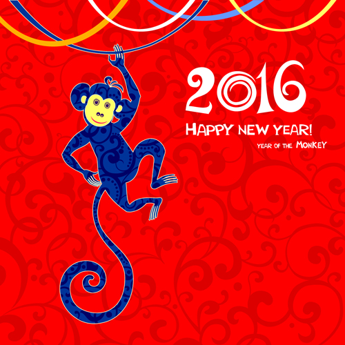 2016 the monkey new year design vector 03 2016 the monkey new year design vector 03