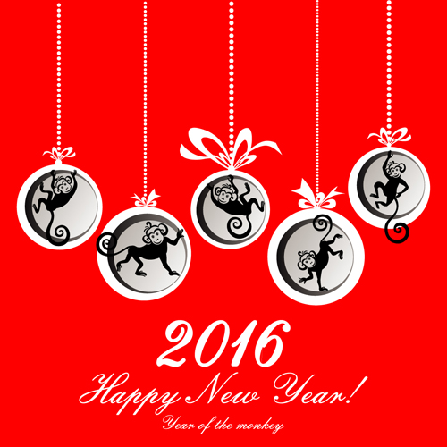2016 the monkey new year design vector 07 2016 the monkey new year design vector 07