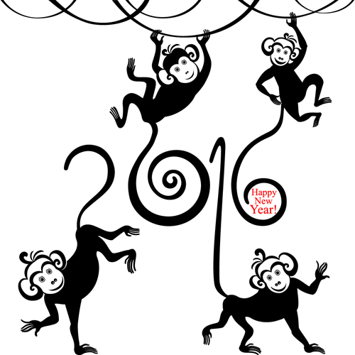 2016 the monkey new year design vector 09 2016 the monkey new year design vector 09