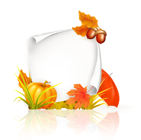 Autumn elements with blank paper background vector Autumn elements with blank paper background vector