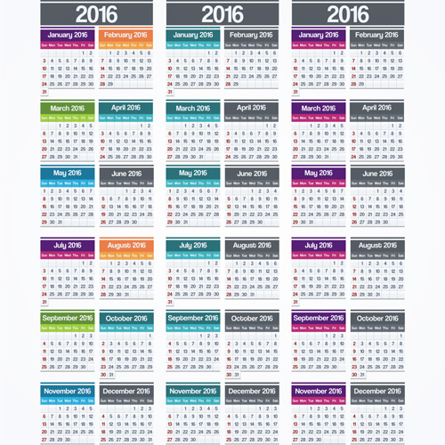 Calender 2016 Simple And Elegant design vector Calender 2016 Simple And Elegant design vector