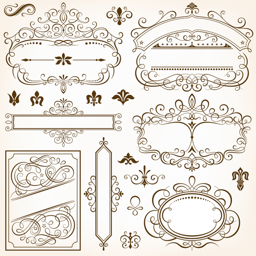 frames elements design calligraphic 