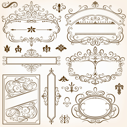 Calligraphic frames and design elements vector Calligraphic frames and design elements vector