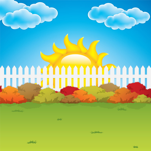 Cartoon summer sun vector background 03