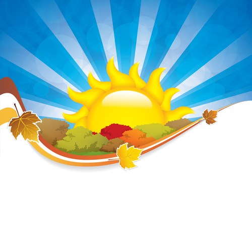 vector background sun summer cartoon background 