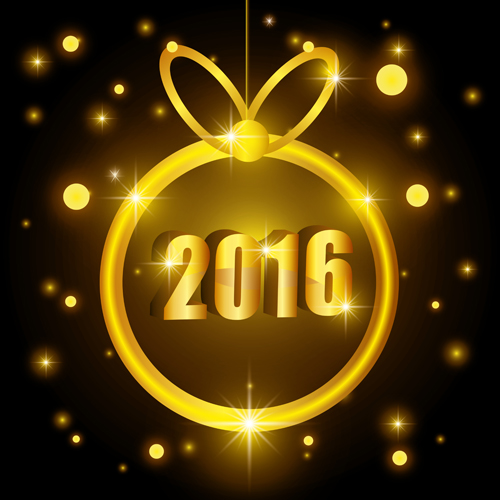 Christmas ball frame with 2016 new year background vector Christmas ball frame with 2016 new year background vector