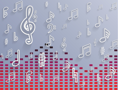Elegant music note background vector set 03 Elegant music note background vector set 03
