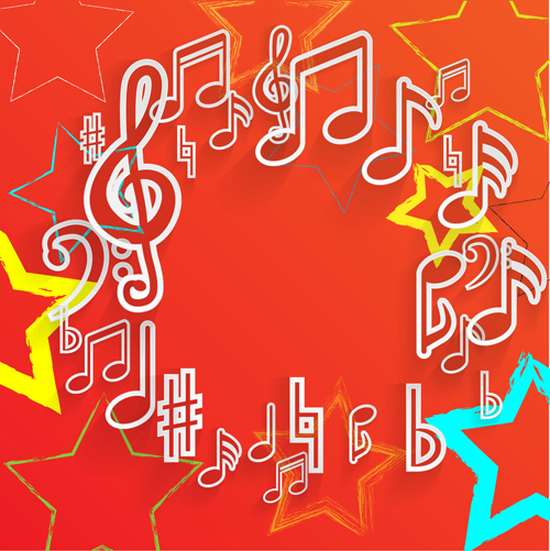 Elegant music note background vector set 04 Elegant music note background vector set 04